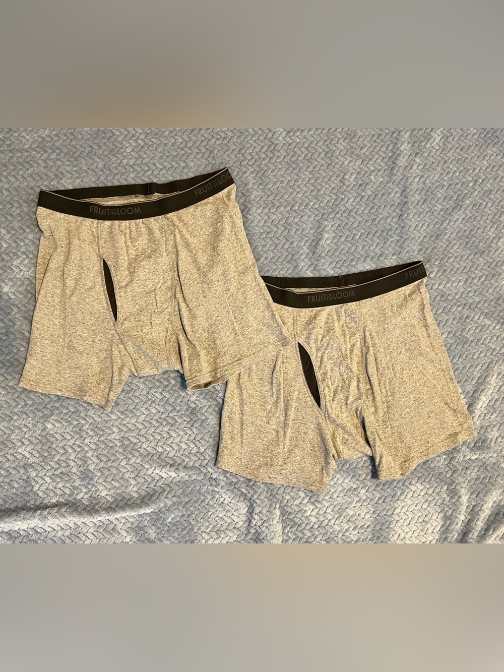 🔴Fruit of the Loom Boxer Briefs 2 Pair Grey Cotton XL
